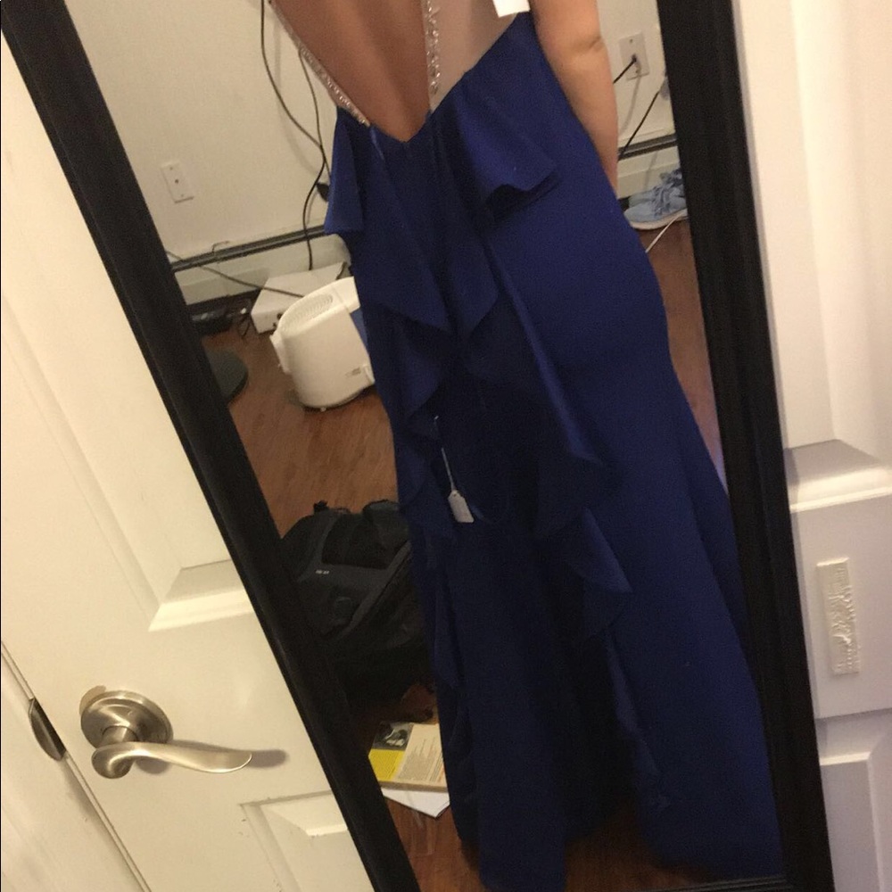 Royal blue bodycon prom dress